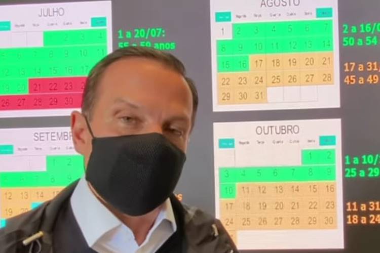 Doria afirma que toda a população adulta de SP será vacinada contra Covid-19 até o final de outubro; veja calendário